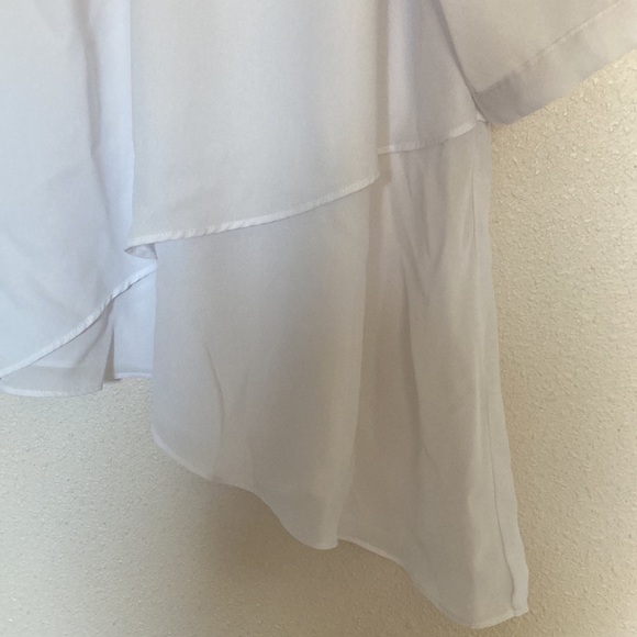 Roz & Ali white 3/4 sleeve asymmetrical blouse size 2X - Picture 5 of 9